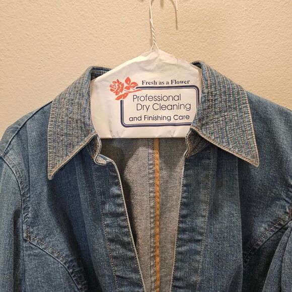 Classiques Entier Vintage Belted Jean Jacket Shirt Size 10 - Picture 2 of 7